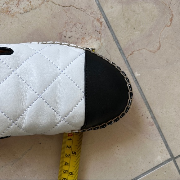 Talbots Women's Flats Size 8.5 White/Black Izzy Quilted Soft Nappa Espadrille - Picture 10 of 10